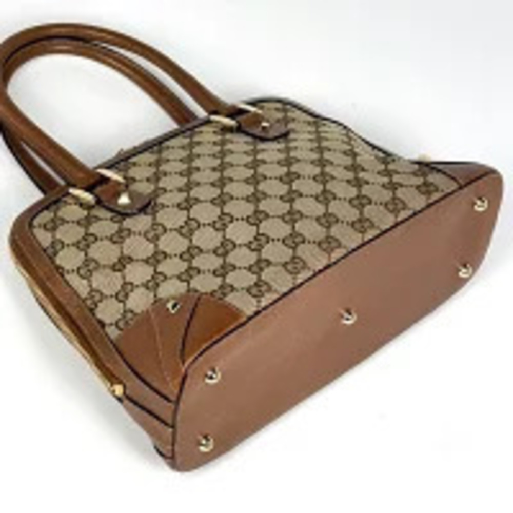 Gucci canvas handbag brown tote GG bag